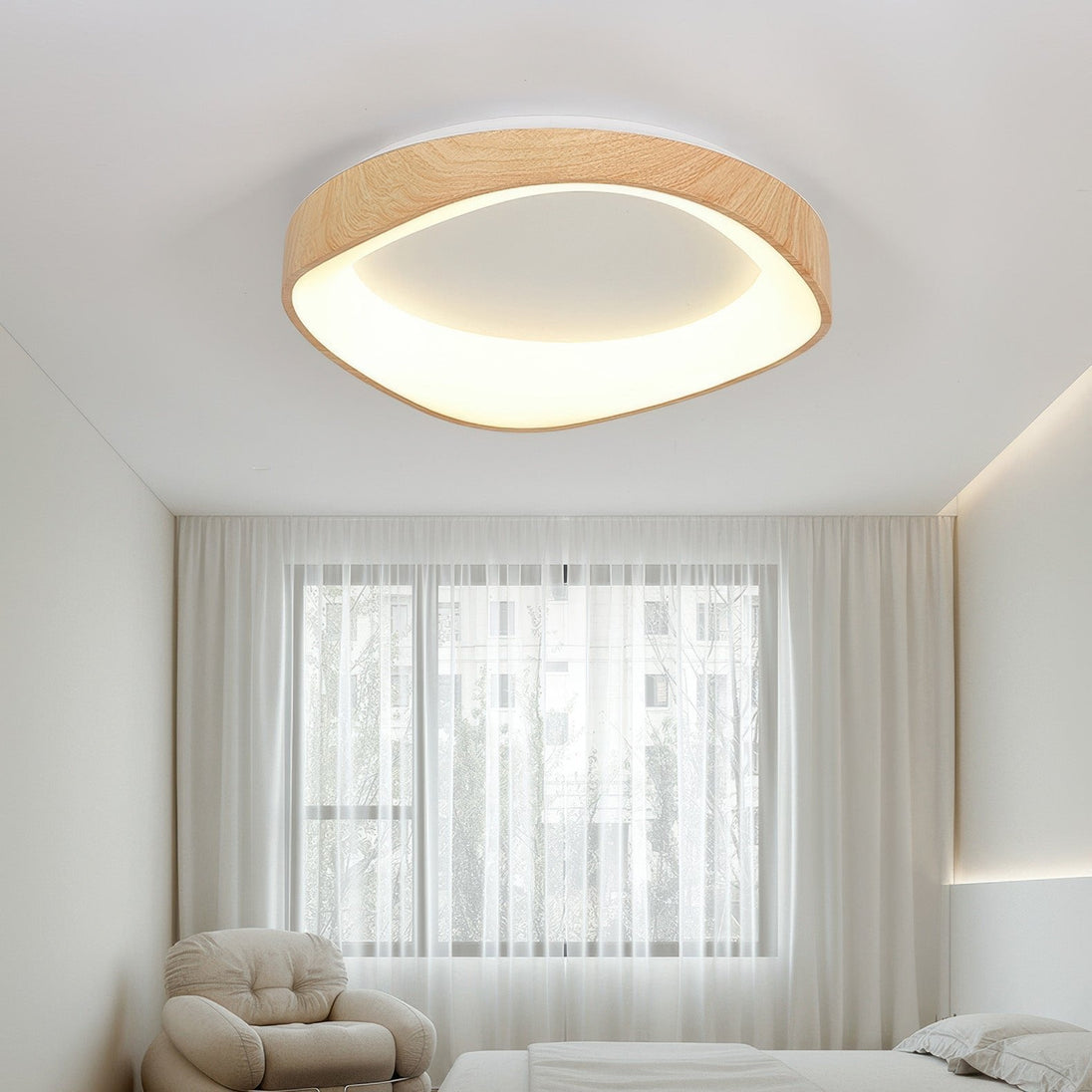 Wood Grain LED Flush Ceiling Light