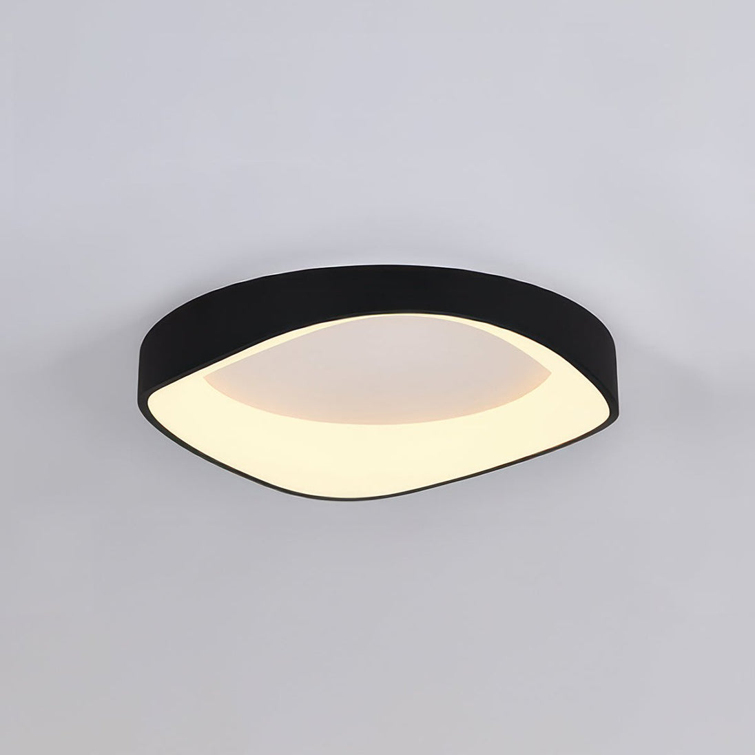 Wood Grain LED Flush Ceiling Light – Black