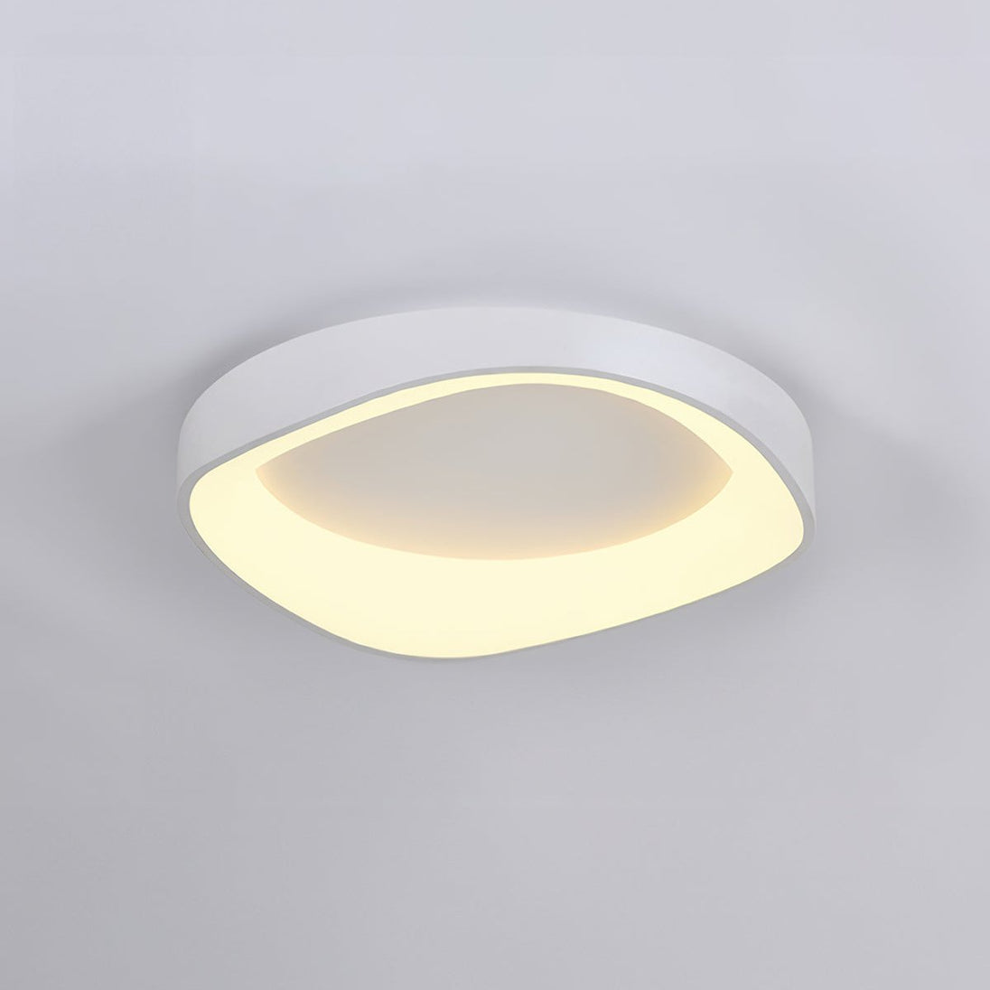 Wood Grain LED Flush Ceiling Light – White