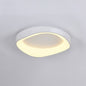 Wood Grain LED Flush Ceiling Light – White
