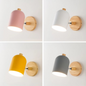 Wooden Base Wall Lamp