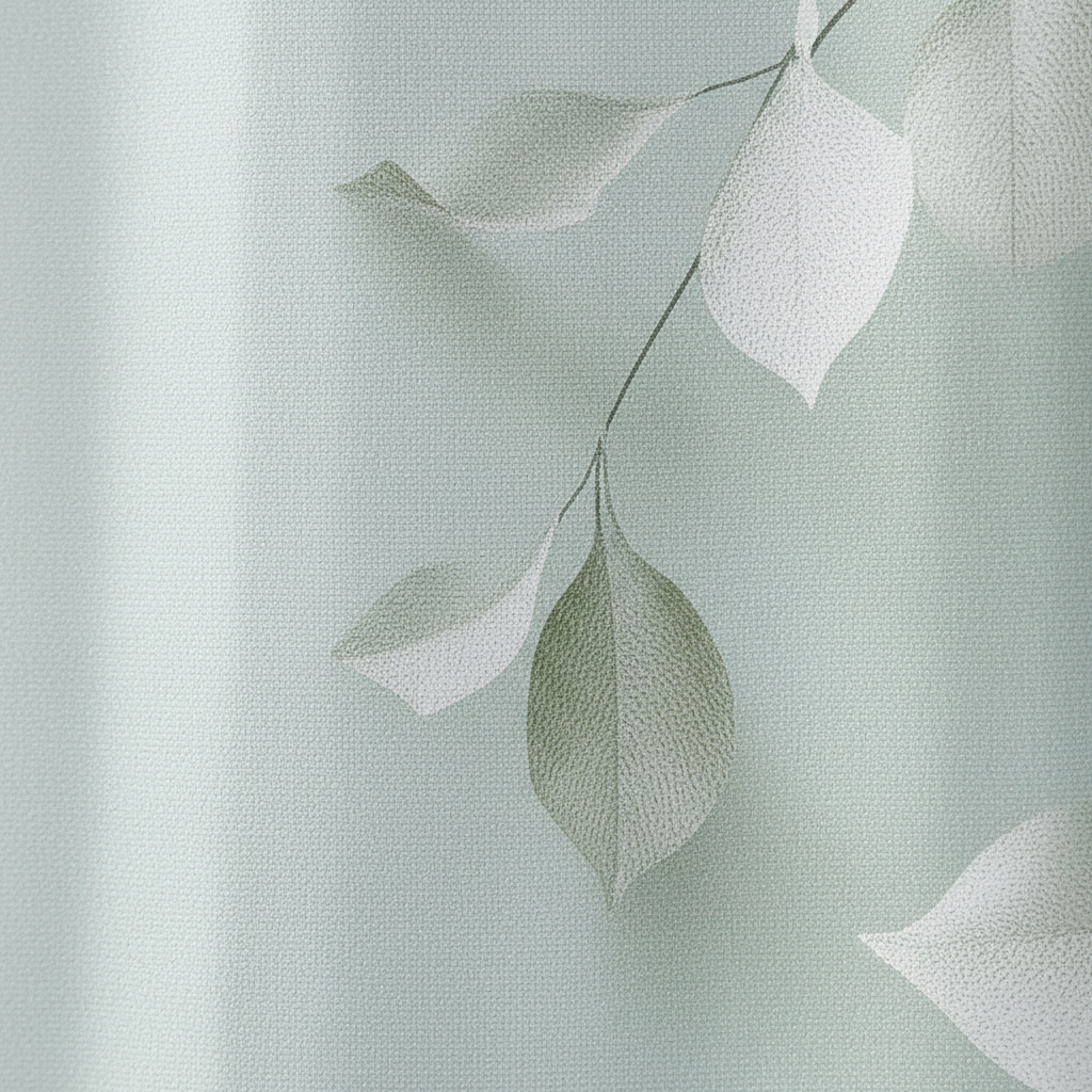 Woven Leaf Pattern Shower Curtain